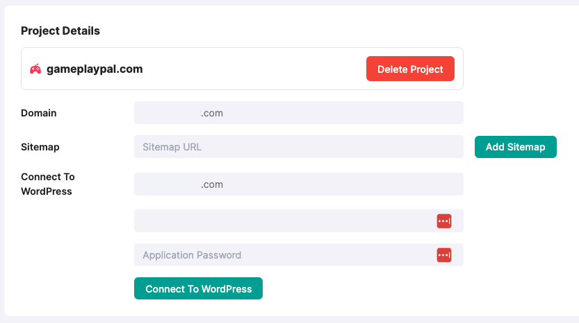 Domain and project setting in LinkVector